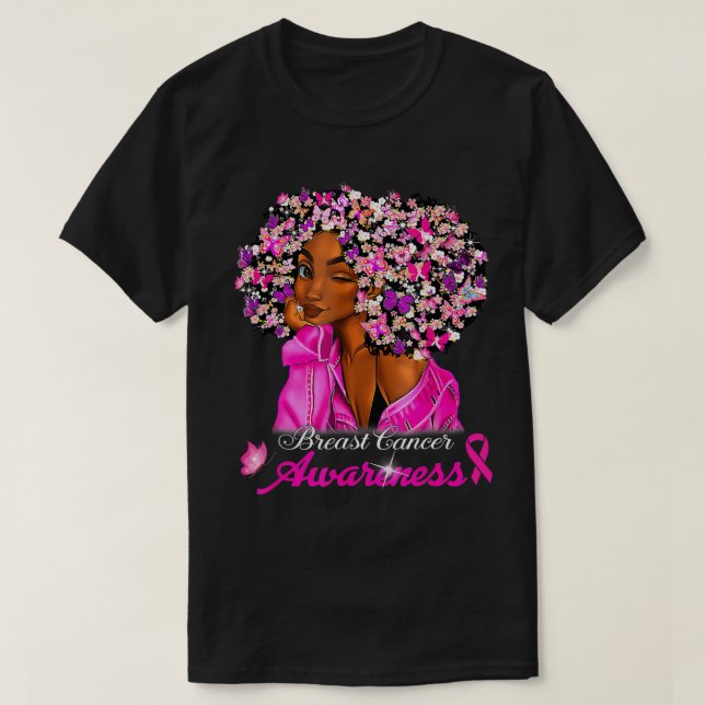 Brustkrebs-Bewusstsein Afrikanisch-Amerikanische F T-Shirt (Design vorne)