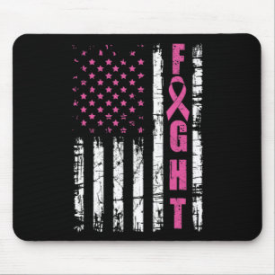 Brustkrebs-Bewusstsein Amerikanischer Flaggenkampf Mousepad