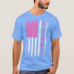 Brustkrebs-Bewusstsein Amerikanischer Flaggenkampf T-Shirt