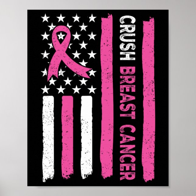 Brustkrebs-Bewusstsein Bling Pink Ribbon 3 Poster (Vorne)