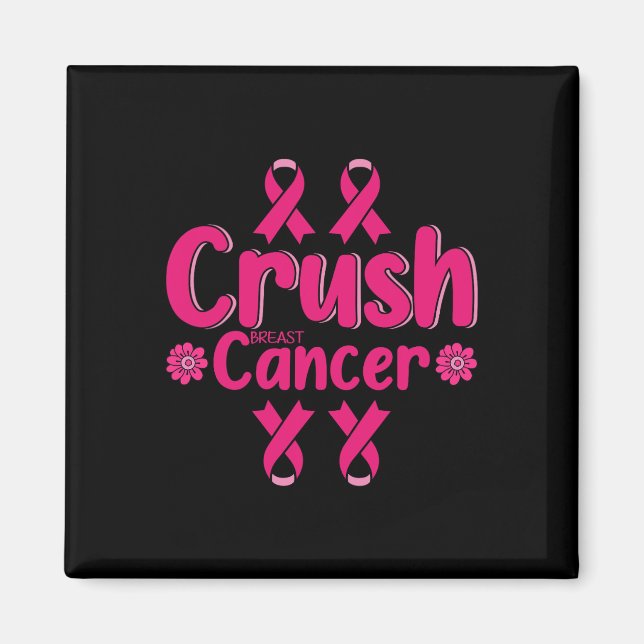 Brustkrebs-Bewusstsein Bling Pink Ribbon Magnet (Vorne)