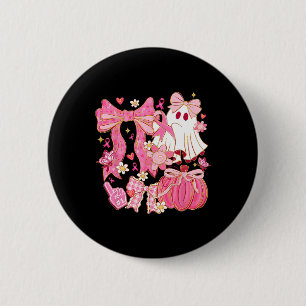 Brustkrebs-Bewusstsein Boo Ghost Coquette Bow Butt Button