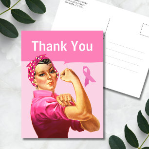 Brustkrebs-Bewusstsein Danke Pink Ribbon Postkarte