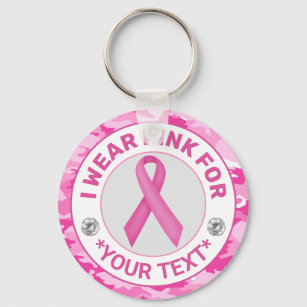 Brustkrebs-Bewusstsein, das ich trage Pink für Cam Schlüsselanhänger