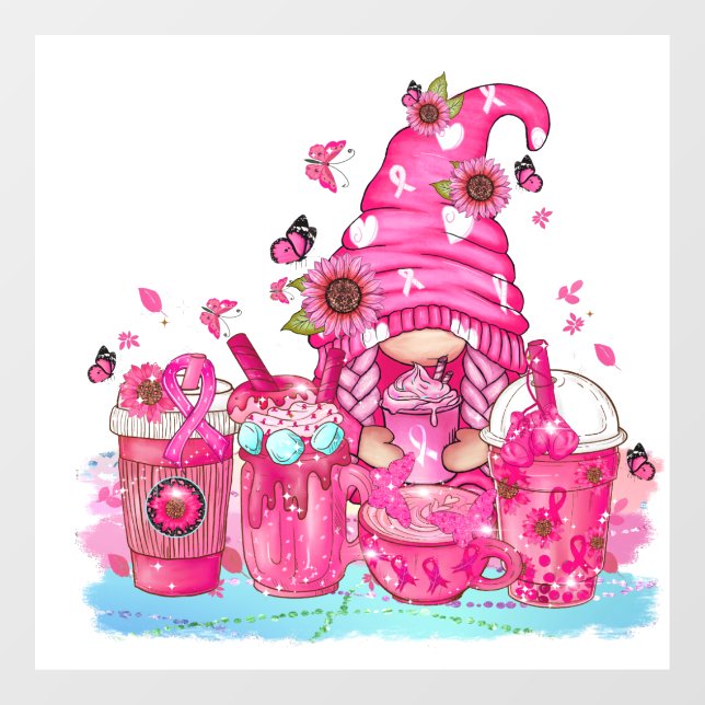 Brustkrebs-Bewusstsein Fensteraufkleber (Blatt)