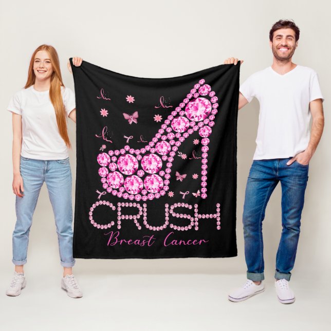 Brustkrebs-Bewusstsein für den Crush Bling Pink Ri Fleecedecke (Beispiel)