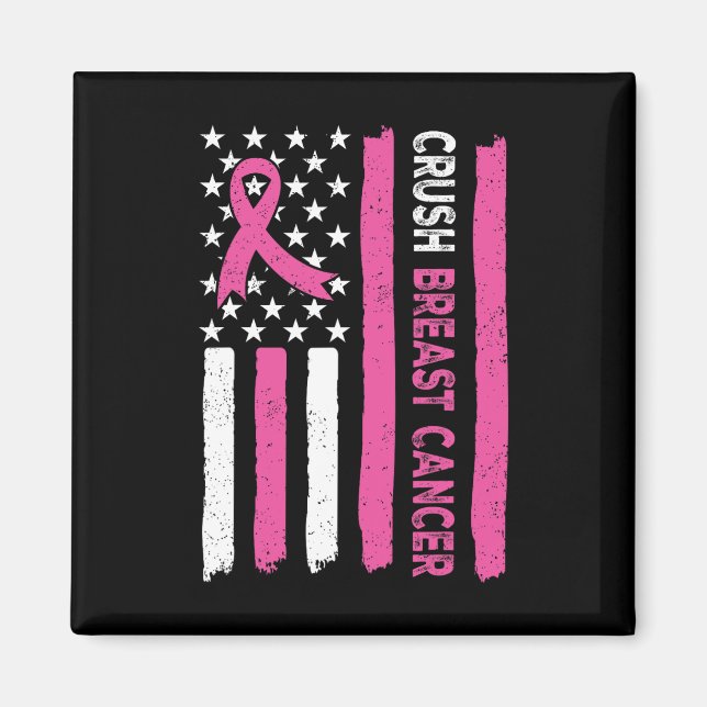 Brustkrebs-Bewusstsein für den Crush Bling Pink Ri Magnet (Vorne)
