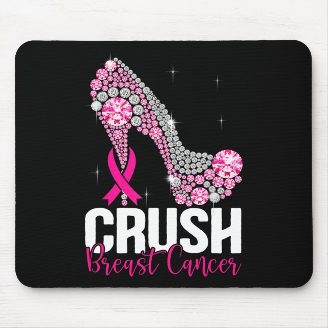 Brustkrebs-Bewusstsein für den Crush Bling Pink Ri Mousepad (Vorne)