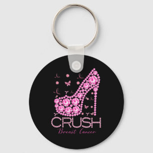 Brustkrebs-Bewusstsein für den Crush Bling Pink Ri Schlüsselanhänger