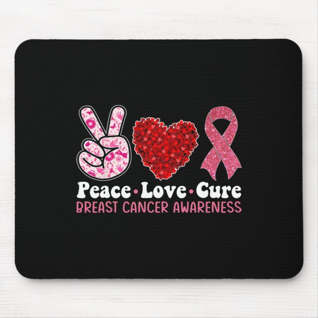 Brustkrebs-Bewusstsein für Frauen Pink Ribbon Peak Mousepad (Vorne)