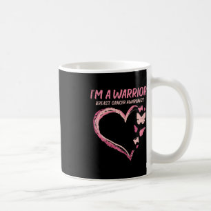 Brustkrebs-Bewusstsein für Kriegerherz-Schmetterli Kaffeetasse