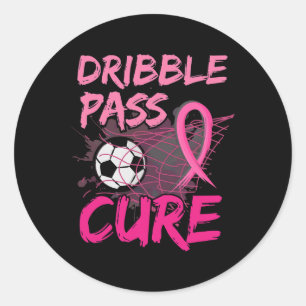 Brustkrebs-Bewusstsein Fußball Pink Für Jungen Kin Runder Aufkleber