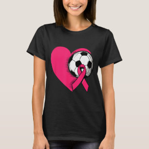 Brustkrebs-Bewusstsein Fußball Pink Ribbon Frauen T-Shirt