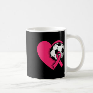 Brustkrebs-Bewusstsein Fußball Pinkes Band Frauen Kaffeetasse
