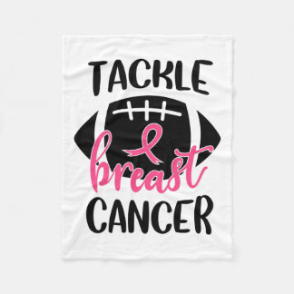 Brustkrebs-Bewusstsein Fußball Ribbon Tackle Bre Fleecedecke