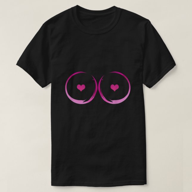 Brustkrebs-Bewusstsein Gerettet Tatas T-Shirt (Design vorne)