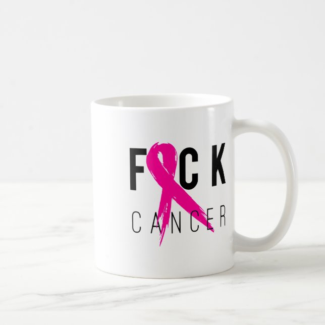 Brustkrebs Bewusstsein Geschenk Retro gestört 2 Kaffeetasse (Rechts)