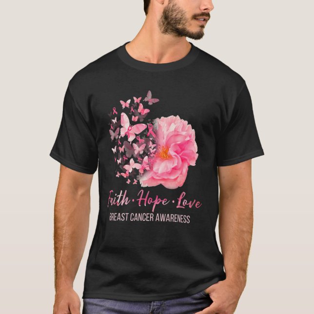 Brustkrebs Bewusstsein Glaube Hoffnung Liebe Butte T-Shirt (Vorderseite)