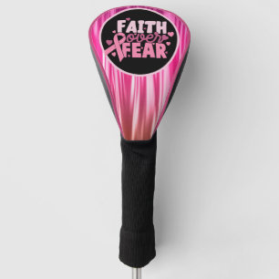 Brustkrebs-Bewusstsein Glaube über Angst rosa Golf Headcover