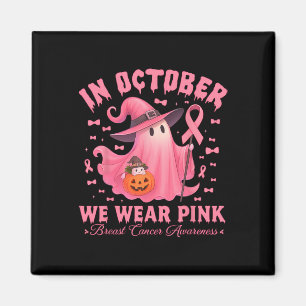 Brustkrebs-Bewusstsein Halloween im Oktober Wir Magnet
