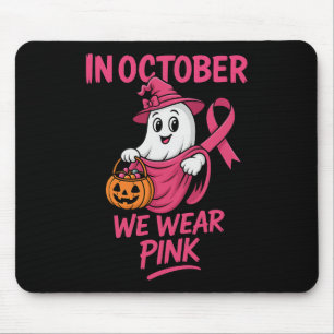 Brustkrebs-Bewusstsein Halloween im Oktober Wir Mousepad