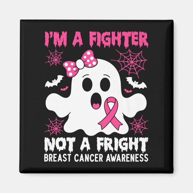 Brustkrebs-Bewusstsein Halloween Pink Ribbon Spoo Magnet (Vorne)