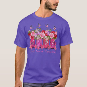 Brustkrebs-Bewusstsein Hoffnung Pink Ribbon Blume T-Shirt