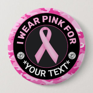 Brustkrebs-Bewusstsein Ich trage Rosa zur Tarnung Button