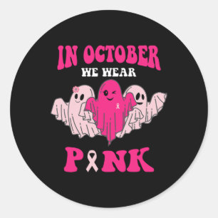 Brustkrebs-Bewusstsein im Oktober tragen wir Pink Runder Aufkleber