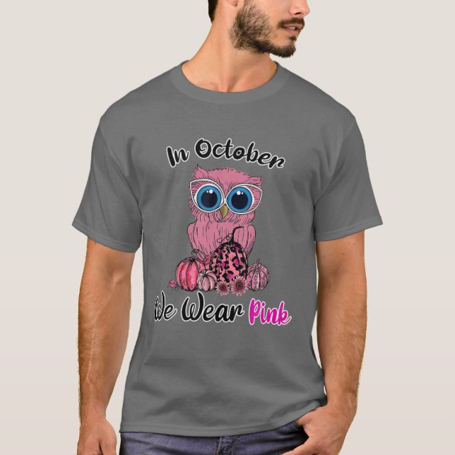 Brustkrebs-Bewusstsein im Oktober tragen wir rosa  T-Shirt (Vorderseite)