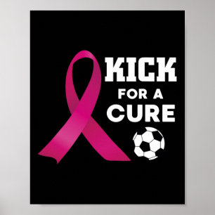 Brustkrebs-Bewusstsein Kick für einen Heilfußball Poster