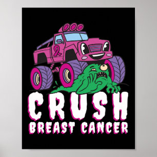 Brustkrebs Bewusstsein Kinder Monster Truck Pink K Poster