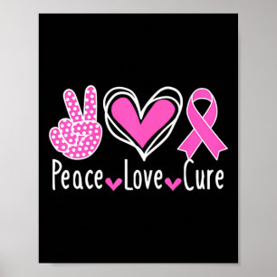 Brustkrebs-Bewusstsein Kostüm Pink Peace Liebe Cu Poster