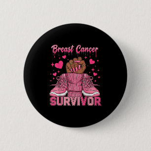 Brustkrebs-Bewusstsein Kriegerin Schwarze Frauen M Button