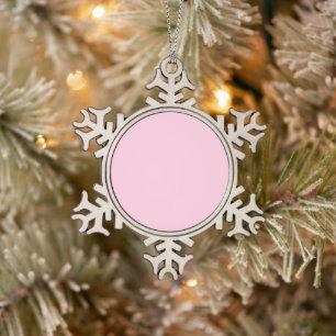 Brustkrebs-Bewusstsein leicht rosa niedlich Schneeflocken Zinn-Ornament
