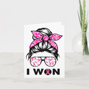 Brustkrebs Bewusstsein Leopard Retro I Won Women' Karte