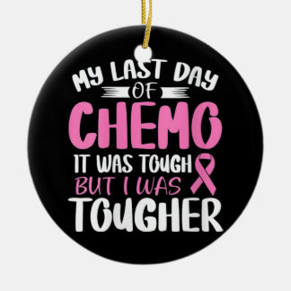 Brustkrebs-Bewusstsein Letzter Chemo-Tag Keramik Ornament