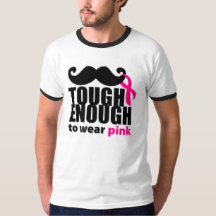 Brustkrebs-Bewusstsein Männerklingelhemd T-Shirt