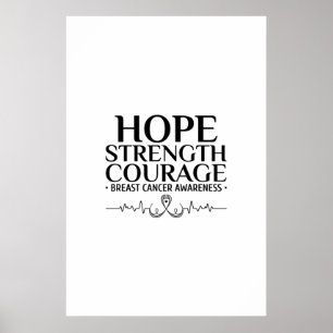 Brustkrebs-Bewusstsein mit einem Band und einem Zi Poster