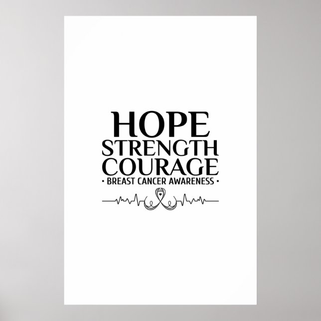 Brustkrebs-Bewusstsein mit einem Band und einem Zi Poster (Vorne)