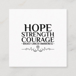 Brustkrebs-Bewusstsein mit einem Band und einem Zi Quadratische Visitenkarte