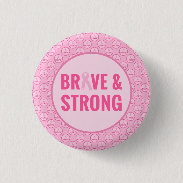 Brustkrebs-Bewusstsein mit rosa Band Button (Vorderseite)