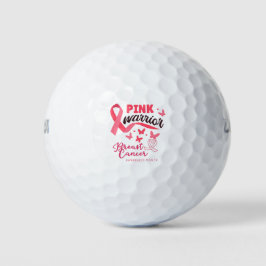 Brustkrebs-Bewusstsein mit rosa Band Golfball