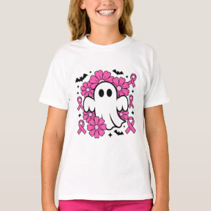 Brustkrebs-Bewusstsein mit rosa Blume T-Shirt