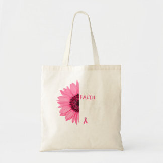 Brustkrebs-Bewusstsein Monat Blume Rosa Band W Tragetasche