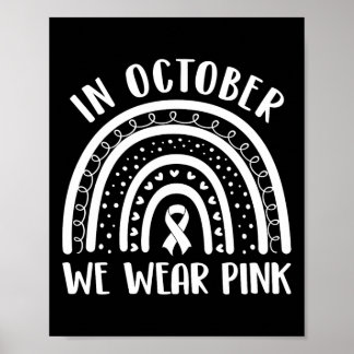 Brustkrebs-Bewusstsein Monat Regenbogen Kinder und Poster