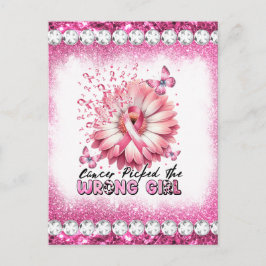 Brustkrebs-Bewusstsein Monat Überleben rosa Feiertagspostkarte