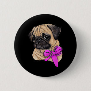 Brustkrebs-Bewusstsein Mops Brustkrebs Monat Button