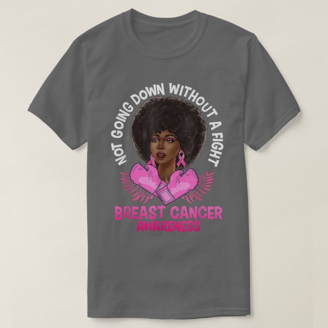 Brustkrebs Bewusstsein Pink American Afro T-Shirt (Design vorne)