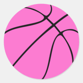 Brustkrebs-Bewusstsein Pink Basketball-Aufkleber Runder Aufkleber